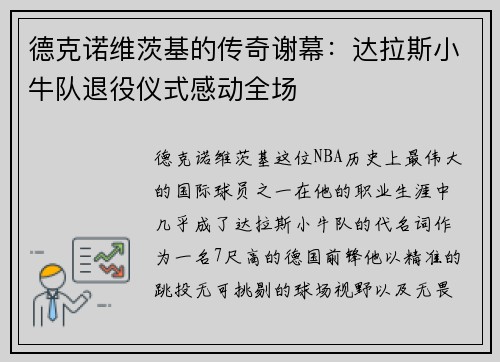 德克诺维茨基的传奇谢幕：达拉斯小牛队退役仪式感动全场